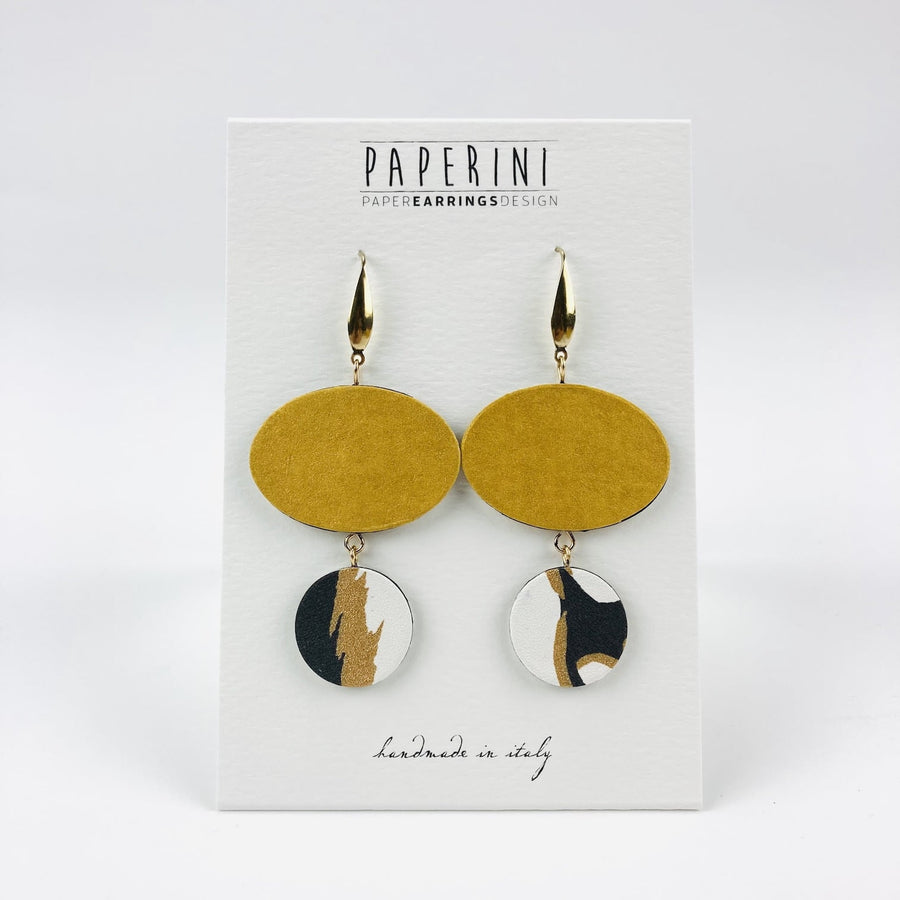 orecchini pendenti parati bronzo ovale oro - Paperini